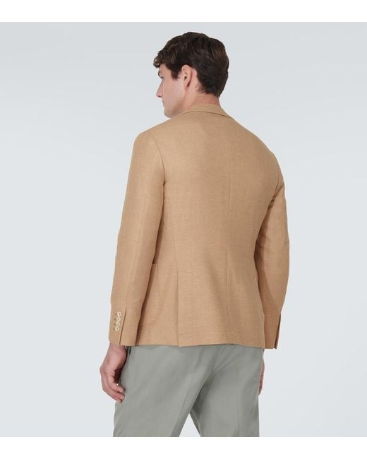 Brunello Cucinelli Natural Wool, Cashmere, And Silk Twill Blazer for men