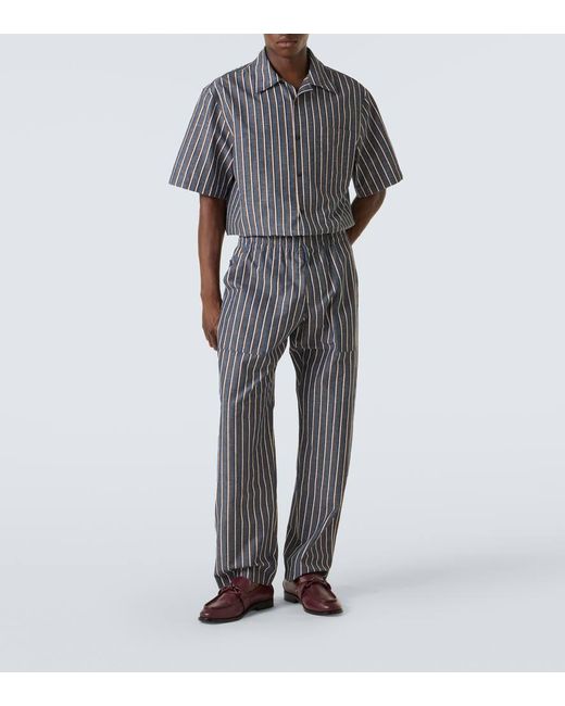 Camicia Bowling A Righe di Bottega Veneta in Gray da Uomo