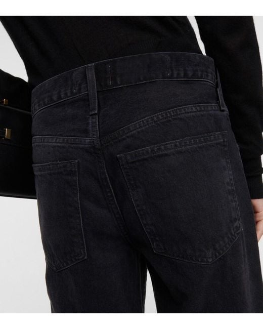 Agolde Black Clara Low-Rise Wide-Leg Jeans