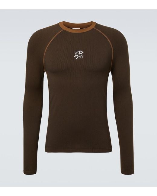 Loewe Brown X On Logo Technical Top for men