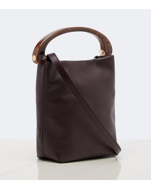 Dries Van Noten Purple Small Leather Top-Handle Bag
