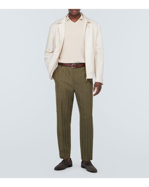 Pantalones rectos de algodon en zigzag Missoni de hombre de color Green