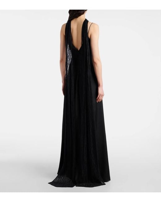 The New Arrivals Ilkyaz Ozel Black Paige Satin And Lace Gown