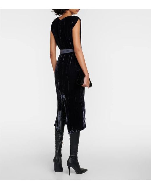 Velvet Black Midikleid Kandace Aus Samt
