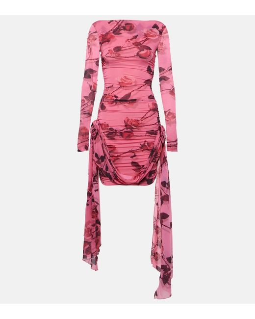 Blumarine Pink Printed Jersey Minidress