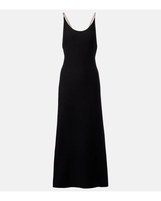 Gabriela Hearst Black Adeona Chain-Detail Silk Maxi Dress