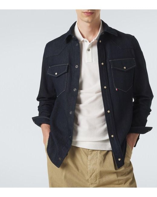 Moncler White Leather-Trimmed Cotton Pique Polo Shirt for men