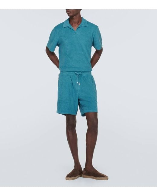 Frescobol Carioca Shorts Augusto aus Frottee in Blue für Herren