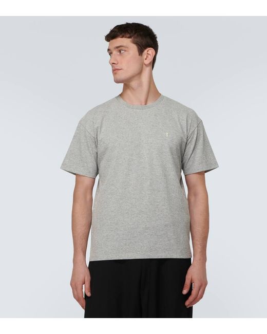 Saint Laurent T-Shirt Cassandre aus einem Baumwollgemisch in Gray für Herren
