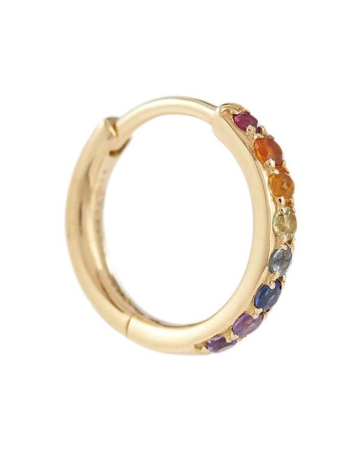 Pendiente individual Chakras Rainbow Piercing de oro de 18 ct con piedras PERSÉE de color Metallic
