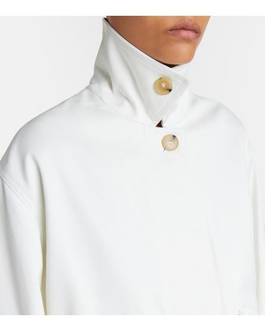 Vince White Cotton Twill Blouson Jacket