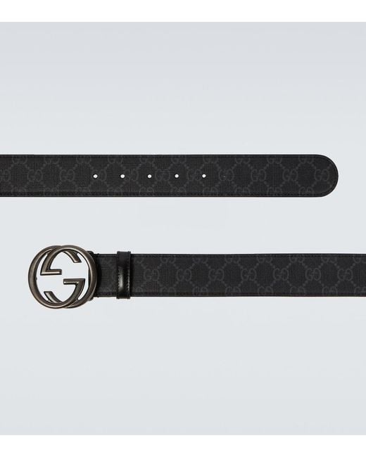 Gucci Black Interlocking G Reversible Belt for men