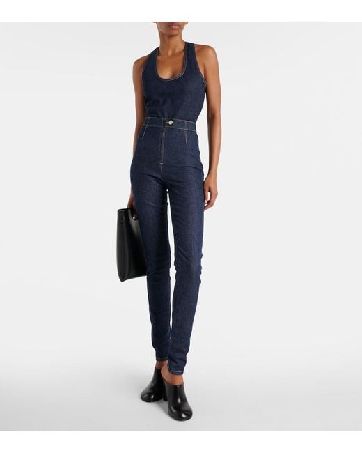 Alaïa Blue High-Rise Skinny Jeans