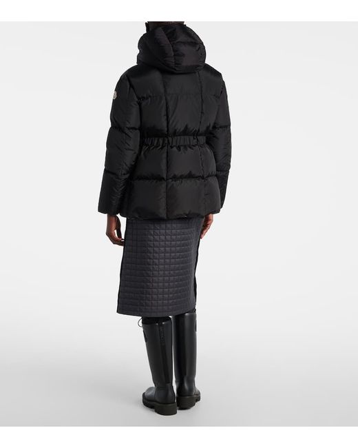Moncler Black Agneux Belted Quilted Down Jacket