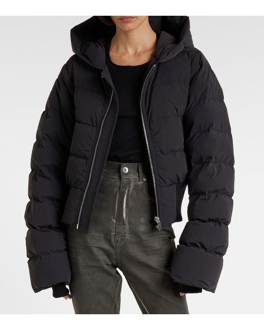 Rick Owens Black Hooded Down Jacket