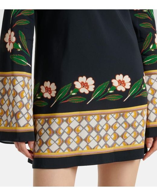 LaDoubleJ Black Supreme Swing Floral Printed Minidress