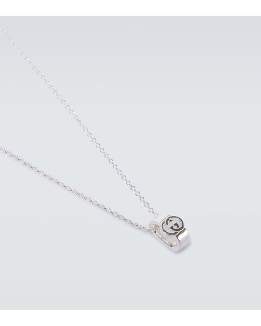 Gucci Halskette Interlocking G Aus Sterlingsilber in White für Herren