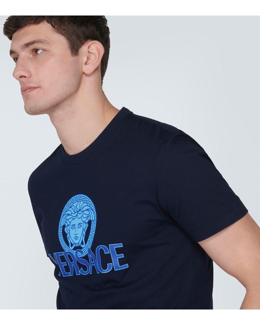 Camiseta de con estampado Medusa Versace de hombre de color Blue
