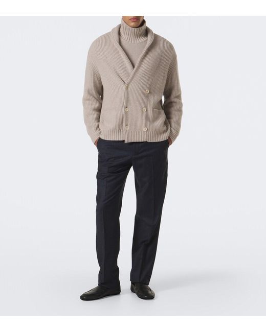 Agnona Blue Wool Straight Pants for men