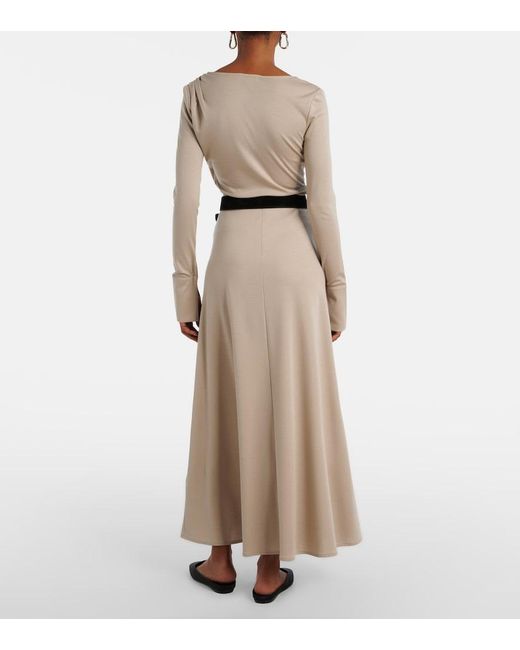 Max Mara Natural Stilla Virgin Wool Maxi Skirt