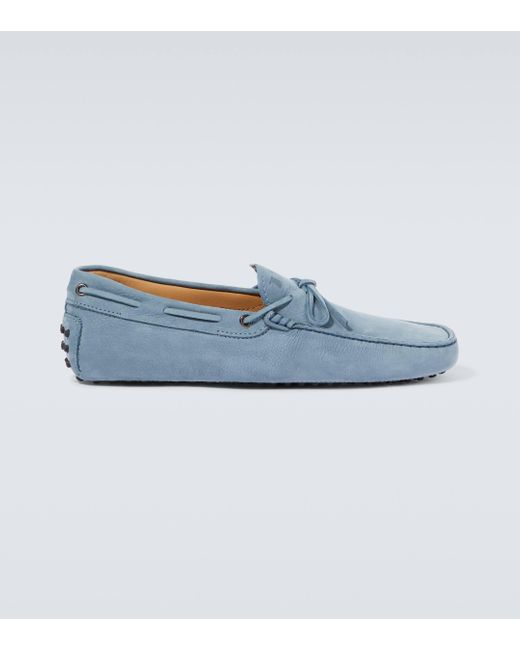 Tod's Blue Gommino Nubuck Driving Shoes for men