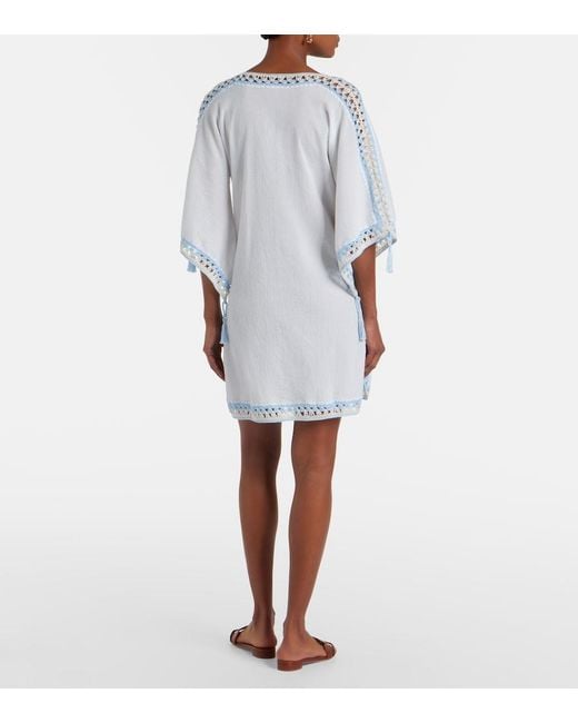 Caftan De Algodon Con Croche Anna Kosturova de color White