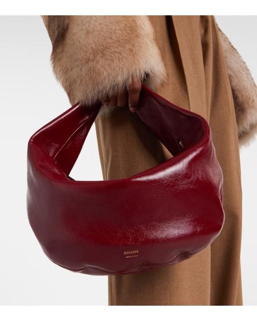 Khaite Red Olivia Medium Patent Leather Shoulder Bag