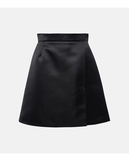 Minifalda Duchess de saten de linea A Nina Ricci de color Black