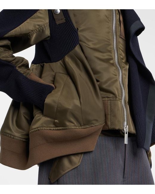 Sacai Black Paneled Blouson Jacket
