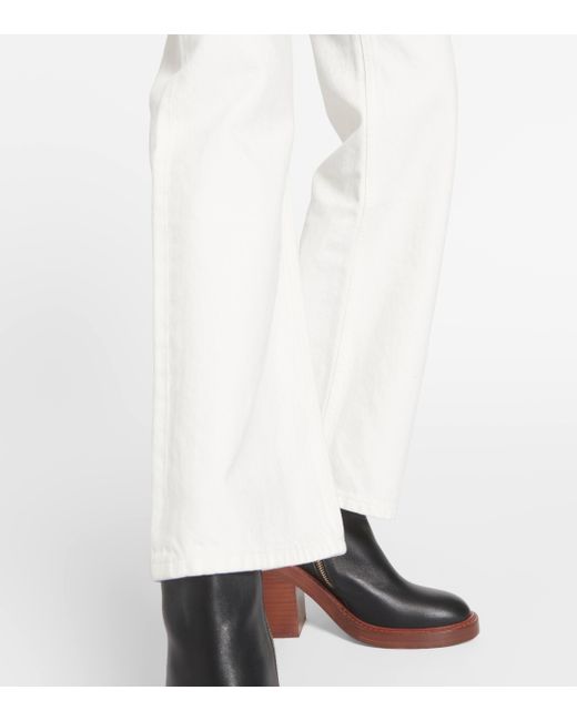 Chloé White High-rise Straight Jeans