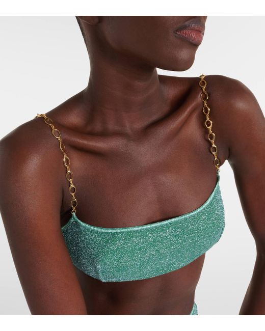 Culotte de bikini Lumiere O-Chain en lame Oseree en coloris Green