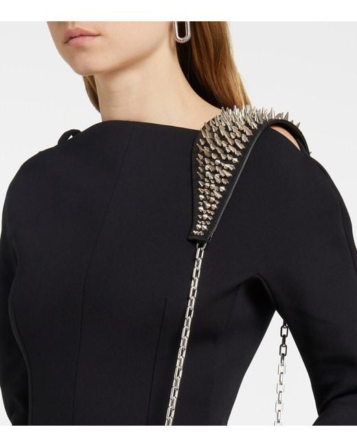 Christian Louboutin Black Artemis Spiked Leather Crossbody Bag