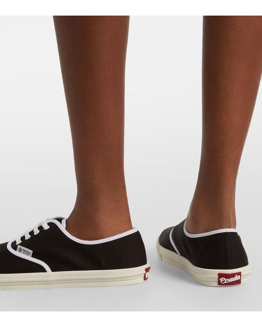 Prada Black Canvas Sneakers
