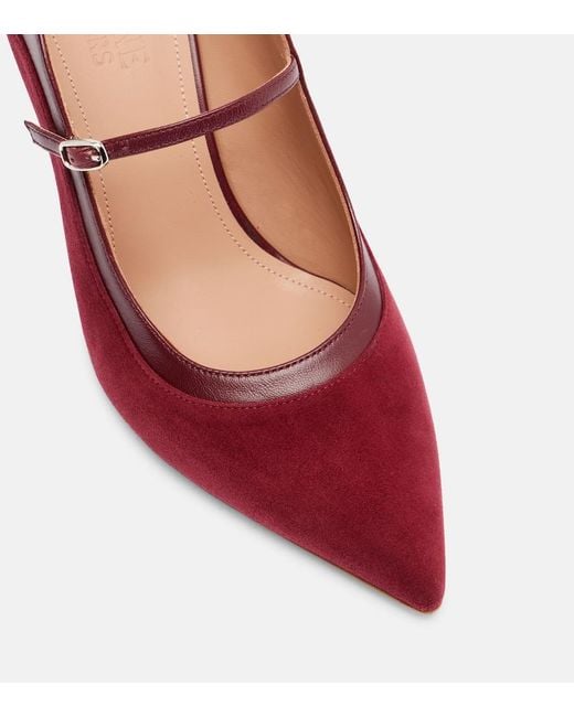 Malone Souliers Red Delphi 70 Suede Mules