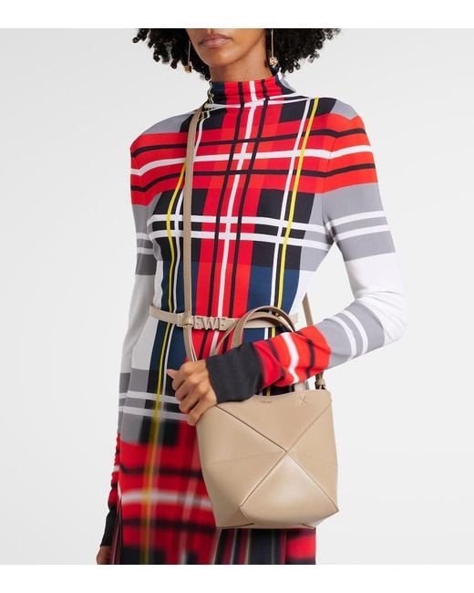 Loewe Natural Puzzle Fold Mini Leather Tote Bag