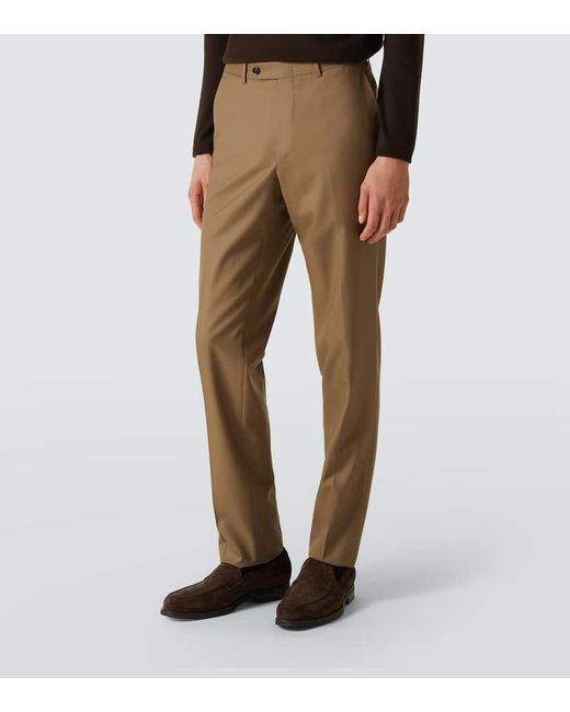Traje Cruzado De Sarga De Lana Zegna de hombre de color Natural