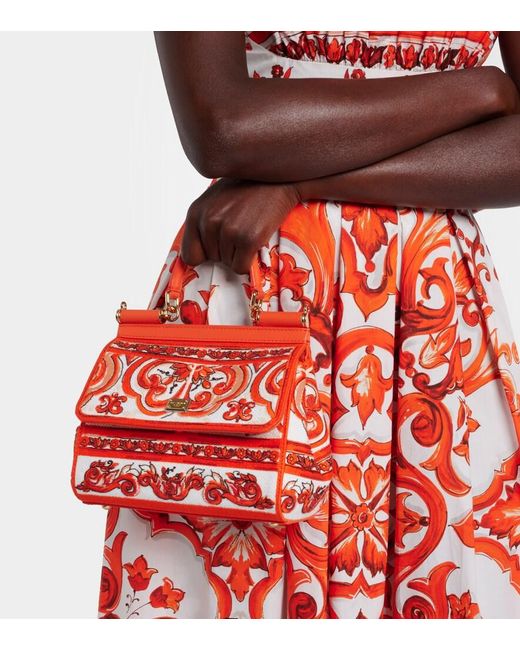 Dolce & Gabbana Sicily Medium Embroidered Top-Handle Bag
