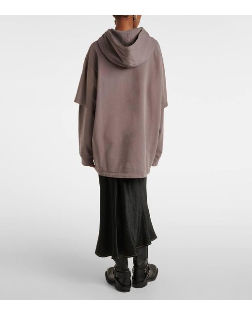 Acne Gray Printed Cotton Jersey Hoodie