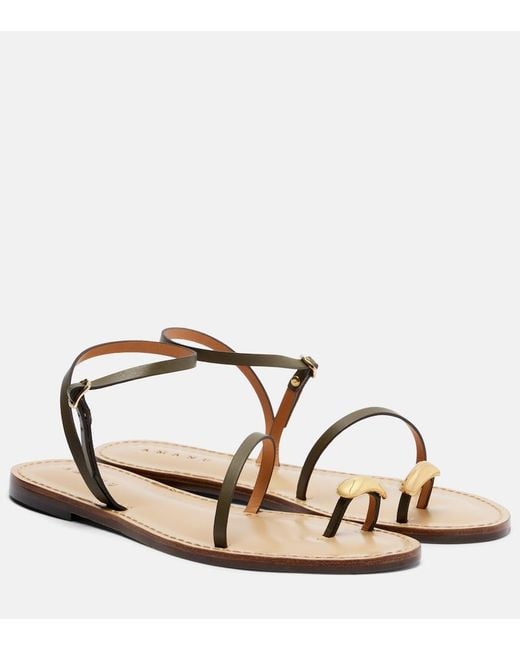Amanu Green Marrakech Leather Sandals