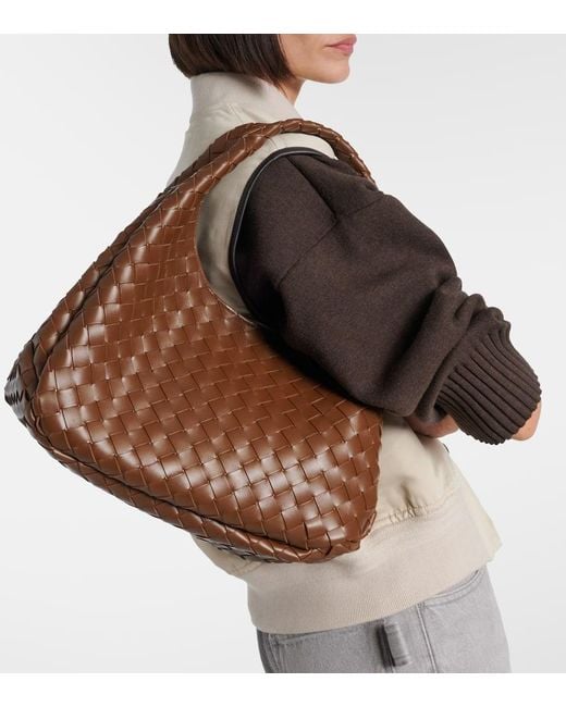 Bottega Veneta Brown Campana Medium Leather Shoulder Bag