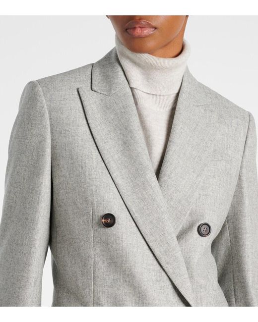 Blazer Doppiopetto di Brunello Cucinelli in Gray