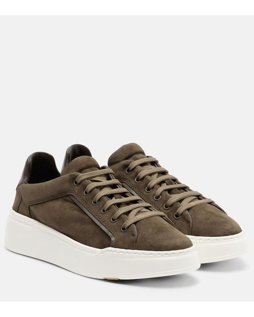 Max Mara Brown Suede Platform Sneakers