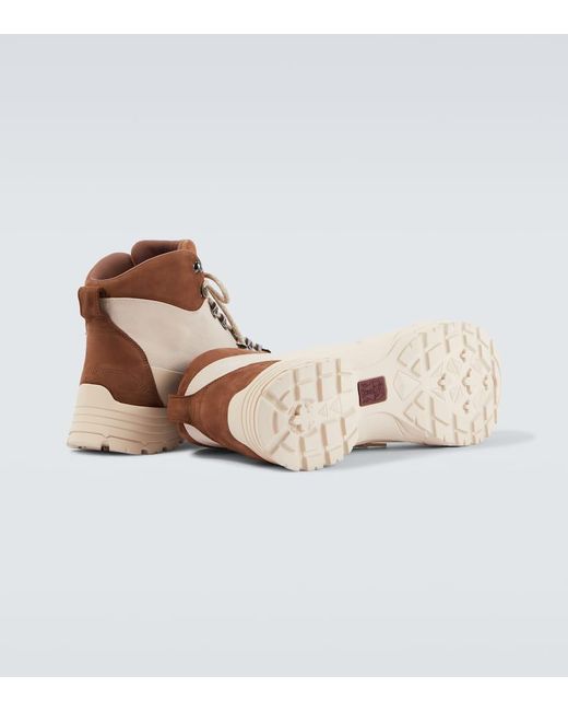 Brunello Cucinelli Natural Suede-Trimmed Hiking Boots for men
