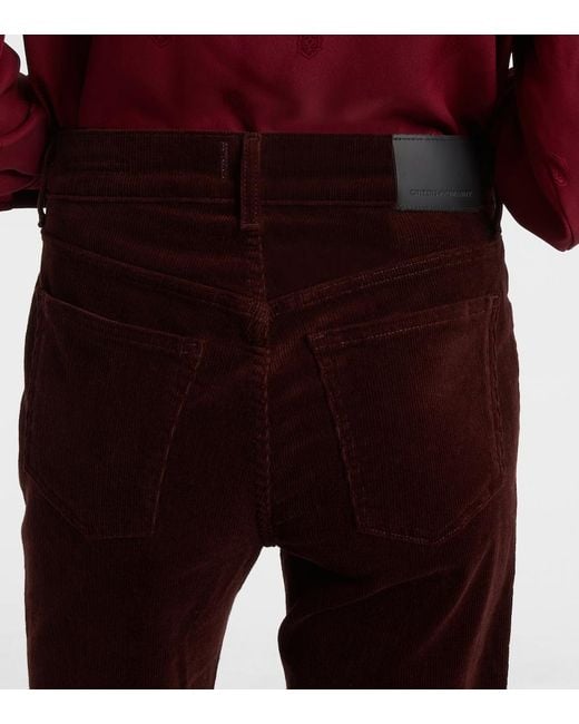 Citizens of Humanity Purple Kimberly Cotton Corduroy Flared Pants
