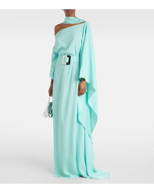 ‎Taller Marmo Blue Taylor Crepe Cady Kaftan