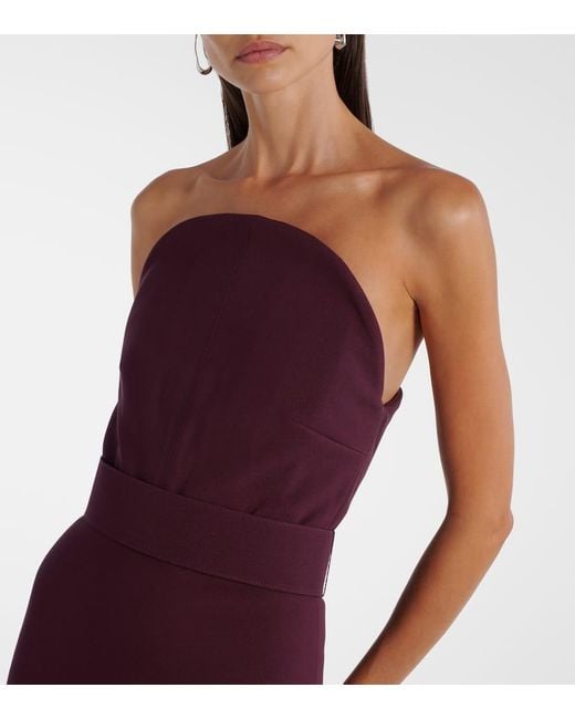 Solace London Purple Citra Strapless Gown