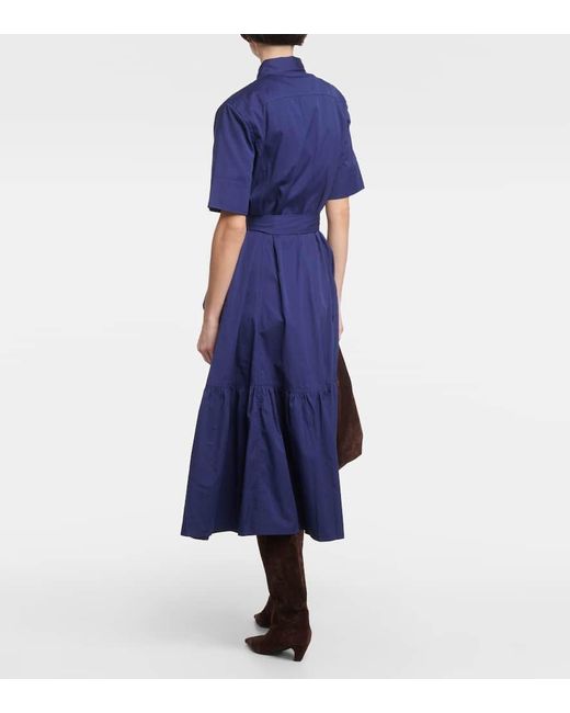 Polo Ralph Lauren Blue Hemdblusenkleid aus Baumwolle