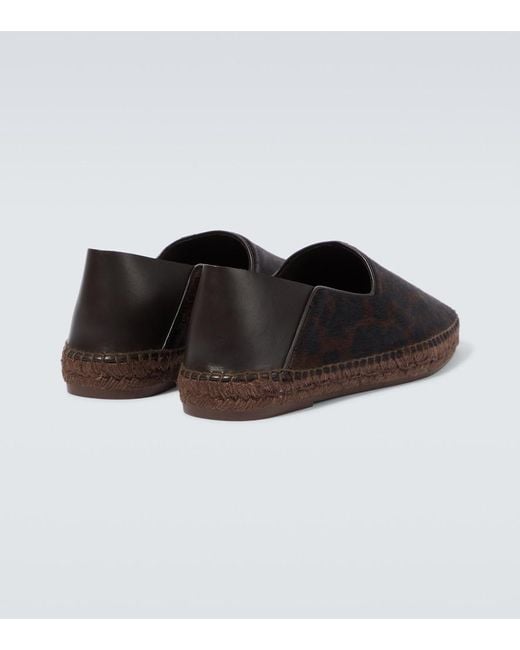 Tom Ford Black Leopard-Printed Espadrilles for men