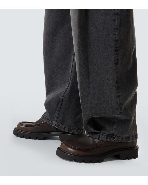 Loewe Gray Pleated Barrel-Leg Jeans for men