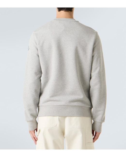 Moncler White Patch-Applique Cotton Fleece Sweatshirt for men
